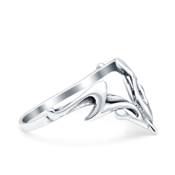 Oxidized Band Solid 925 Sterling Silver Thumb Ring (12.9mm)